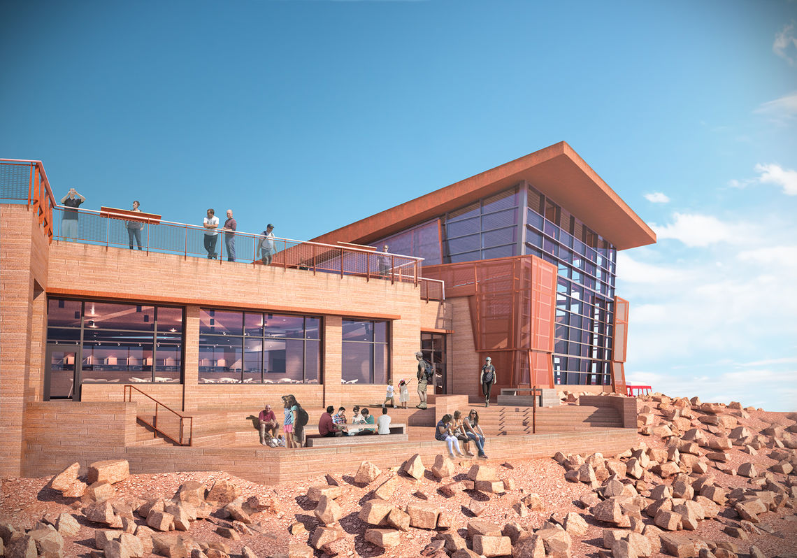 Currently under construction, the new Pikes Peak Visitor Center is designed to achieve Living Building Challenge and LEED Silver Certification.