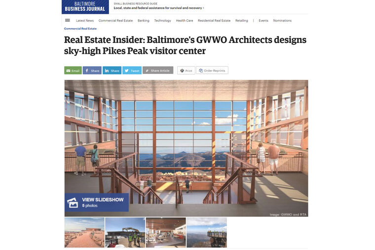Real Estate Insider: Baltimore's GWWO Architects designs sky-high Pikes Peak visitor center
