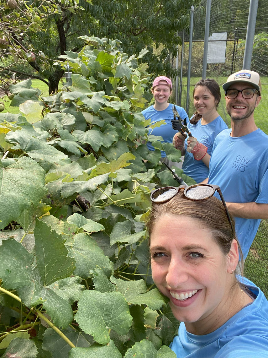 Grace Amoruso, Emma Cafiero, Matt Gallerani & Kate Scurlock used their gardening skills to harvest for Plant a Row for the Hungry.